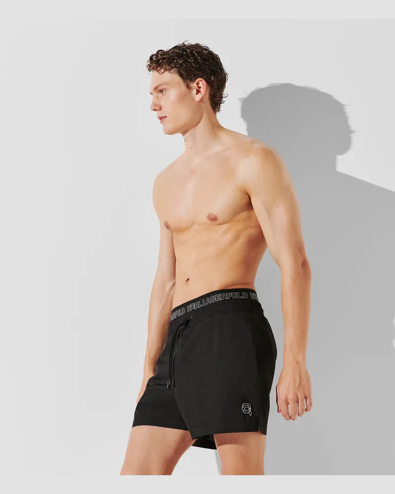 Karl Lagerfeld Ikon Board-shorts, Herren, Schwarz, Größe Schwarz