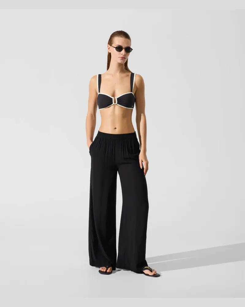 Karl Lagerfeld Signature-strandhose, Female, Schwarz, Size Black