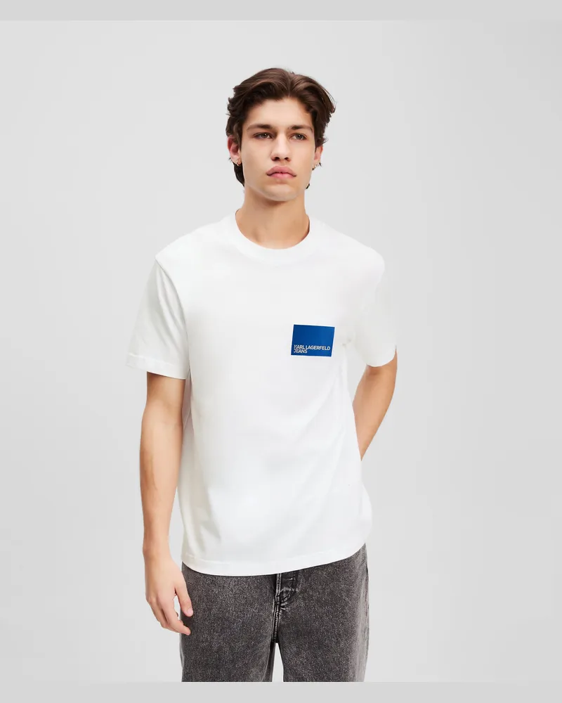 Karl Lagerfeld T-shirt Mit Box-logo, Herren, Weiss, Größe Weiss