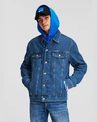 Karl Lagerfeld Klj denimjacke mit Regulärer Passform, Mann, Gewaschen mittelblau Gewaschen