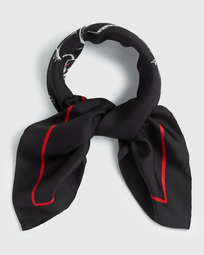 Karl Lagerfeld K/ballet Seidentuch, Damen, Schwarz, Größe Schwarz