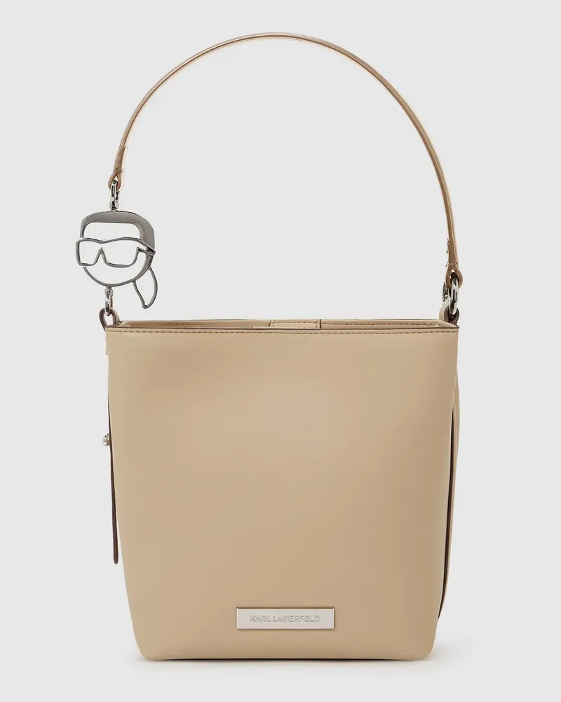 Karl Lagerfeld Ikon Glatte Bucket Bag, Damen, Safari, Größe Safari