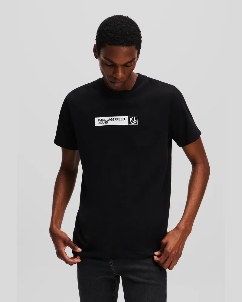 Karl Lagerfeld Schmal Geschnittenes T-shirt, Mann, Schwarz, Größe Schwarz