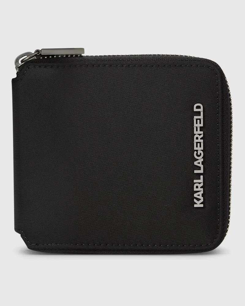 Karl Lagerfeld K/nylon Portemonnaie Mit Logo-pin, Herren, Schwarz, Größe Schwarz