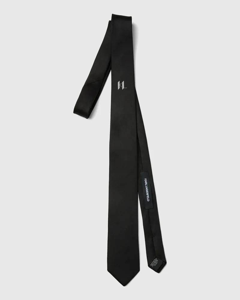 Karl Lagerfeld Krawatte Mit Monogramm, Herren, Schwarz, Größe Schwarz