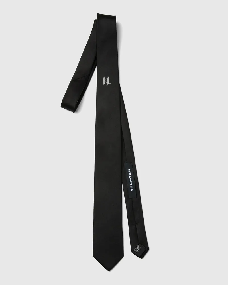 Karl Lagerfeld Krawatte Mit Monogramm, Herren, Schwarz, Größe Schwarz