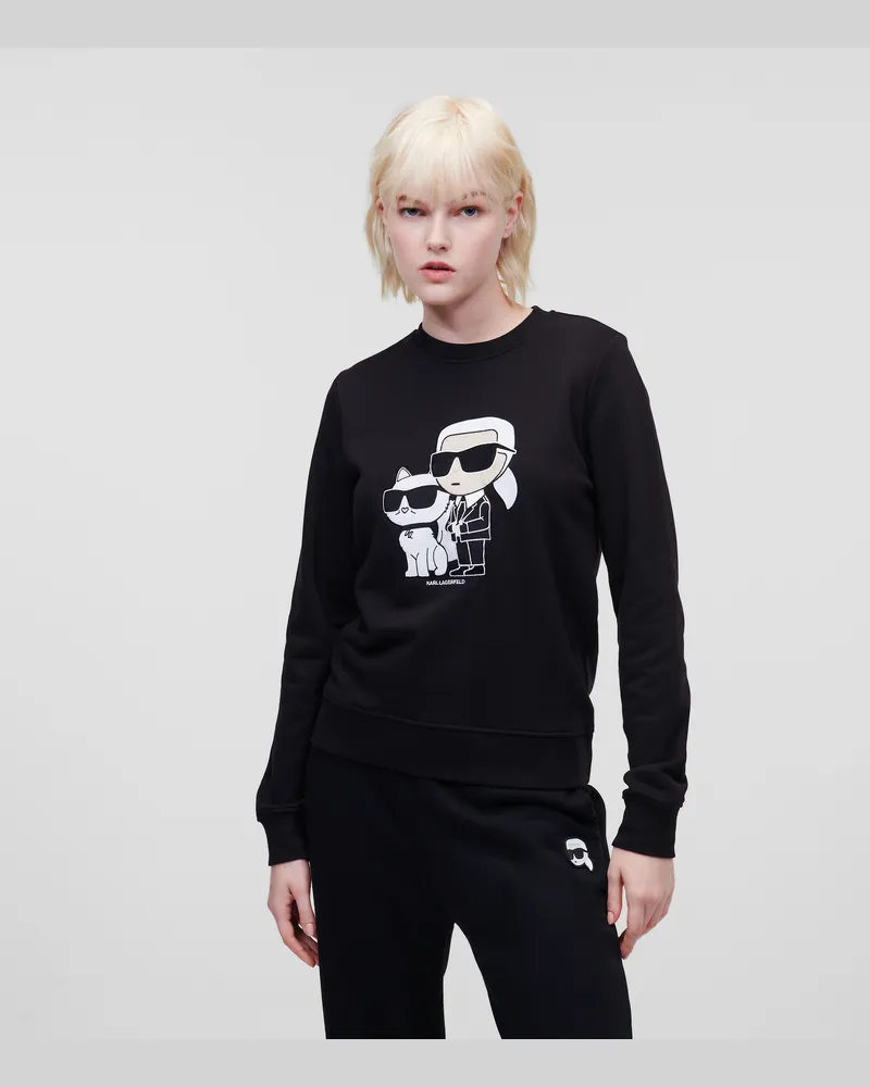 Karl Lagerfeld Karl ikon Karl-&-choupette-sweatshirt, Frau, Schwarz, Größe Schwarz