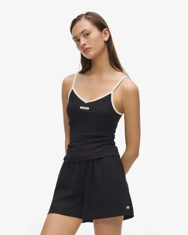 Karl Lagerfeld Monochromes Loungewear-tanktop, Damen, Schwarz, Größe Schwarz