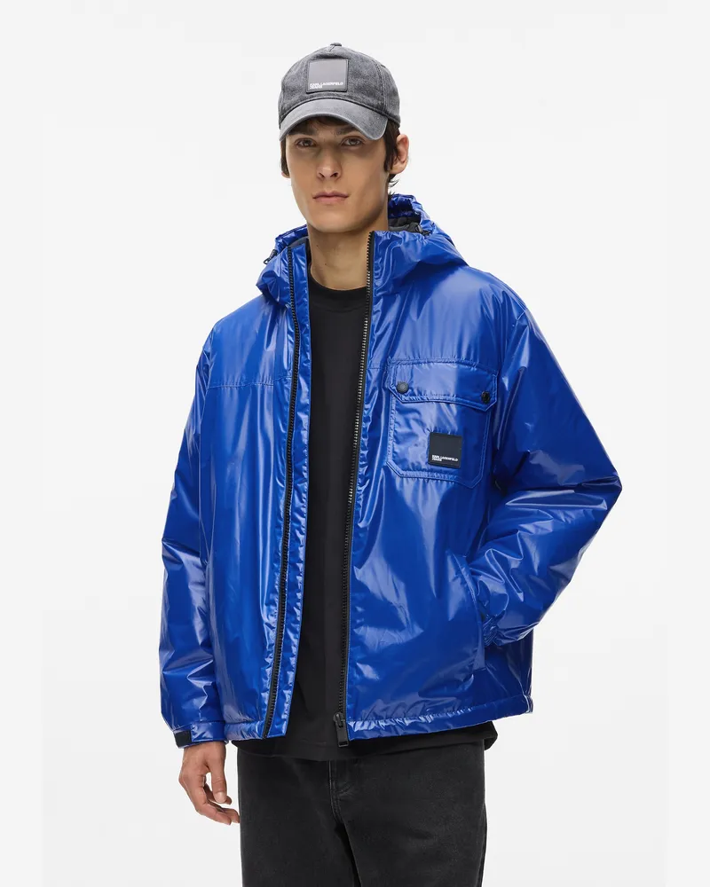 Karl Lagerfeld Hochglänzende Utility-jacke, Herren, Klj Blau, Größe Klj