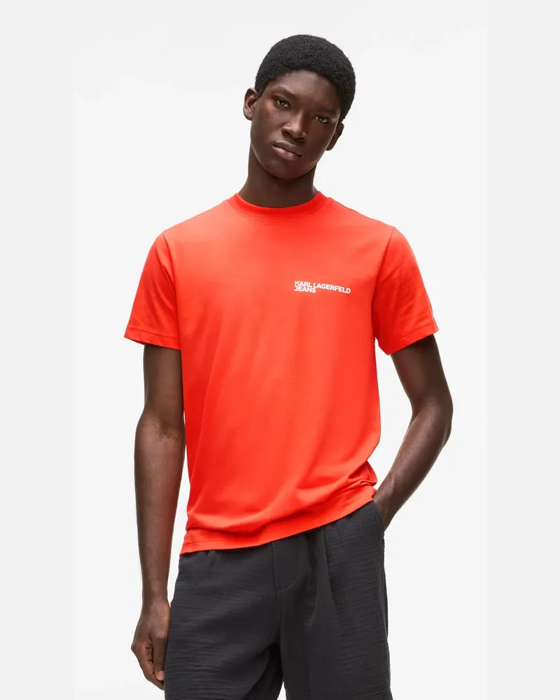 Karl Lagerfeld Schmal Geschnittenes T-shirt, Herren, Schwarze Streifen, Größe Schwarze