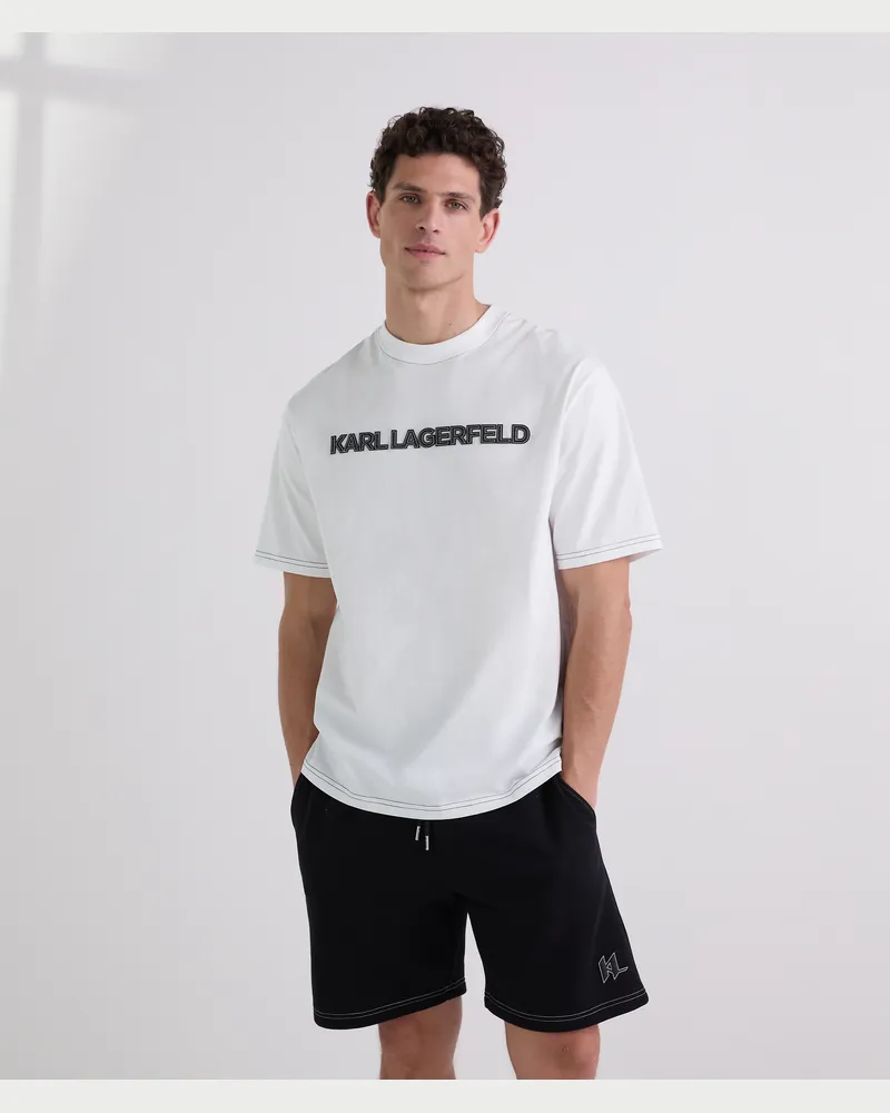 Karl Lagerfeld T-shirt Mit Kontrastnähten, Mann, Weiss, Größe Weiss