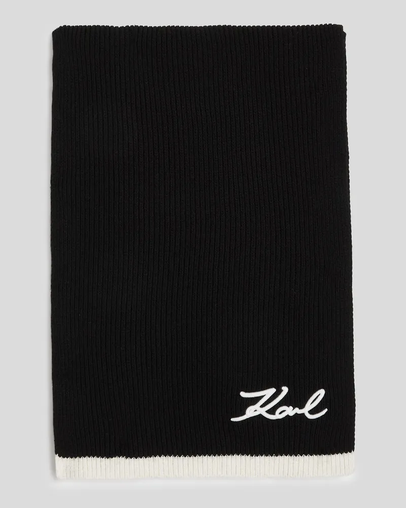 Karl Lagerfeld K/signature strickschal, Frau, Schwarz/weiss Schwarz