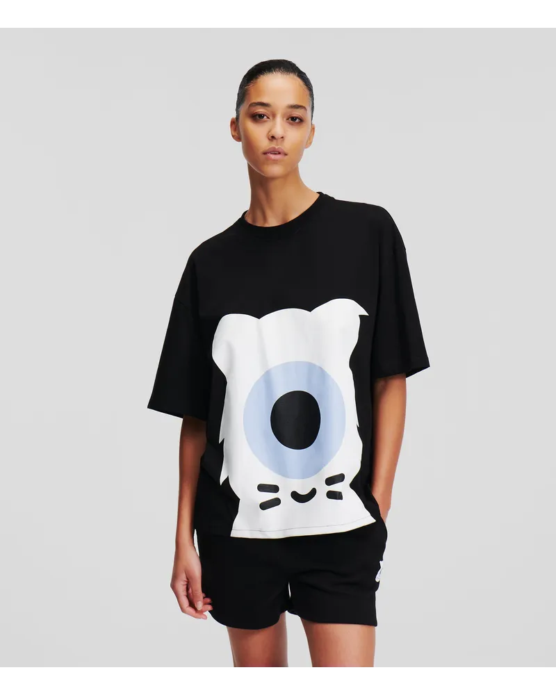 Karl Lagerfeld Kl x darcel disappoints-t-shirt, Frau, Schwarz Schwarz