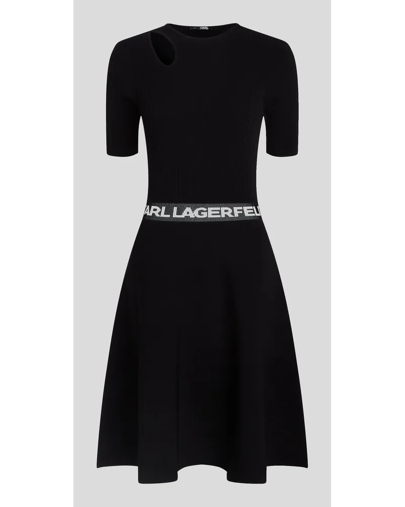 Karl Lagerfeld Kurzärmliges Kleid mit Karl-logo, Frau, Schwarz Schwarz