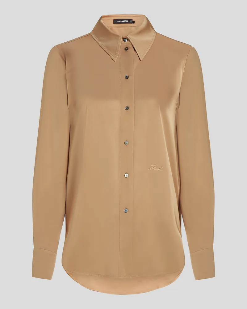 Karl Lagerfeld Button-down-bluse, Frau, Nougat, Größe Nougat