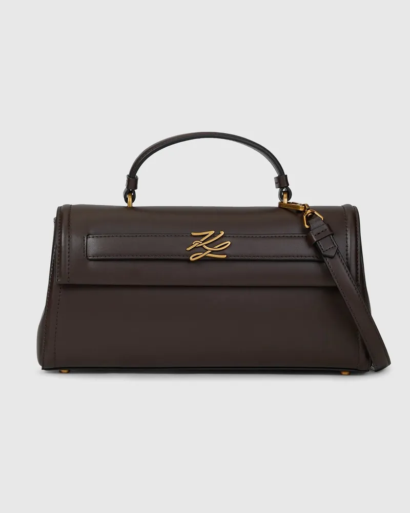 Karl Lagerfeld Kleine Tasche Mit K/autograph Und Mit Tragegriff Oben, Damen, Tobacco, Größe Tobacco