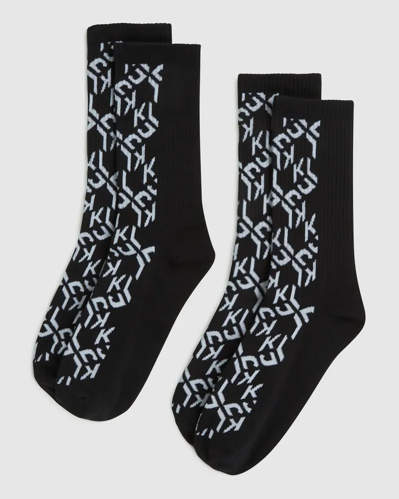 Karl Lagerfeld Socken Mit Monogramm – 2-er Set, Damen, Silberbeschichteter Denim, Größe Silberbeschichteter