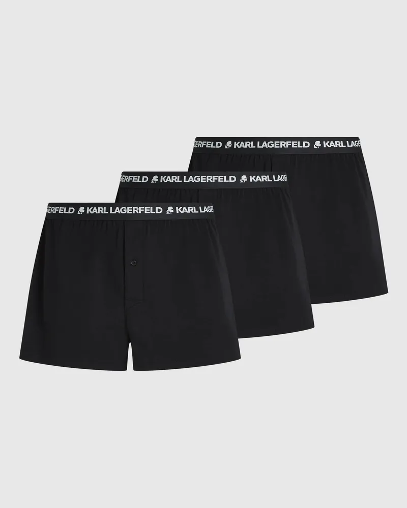 Karl Lagerfeld Jerseyboxershorts – 3er-set, Herren, Schwarz, Größe Schwarz