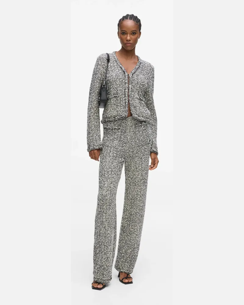 Karl Lagerfeld Bouclé-strickhose, Damen, Schwarz-weiß-eiffelturm-boucle, Größe Schwarz-weiß-eiffelturm-boucle