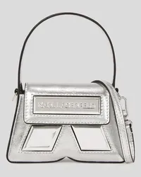 Karl Lagerfeld Ikon k Nano-tasche in Metallic-optik, Frau, Silver Silver