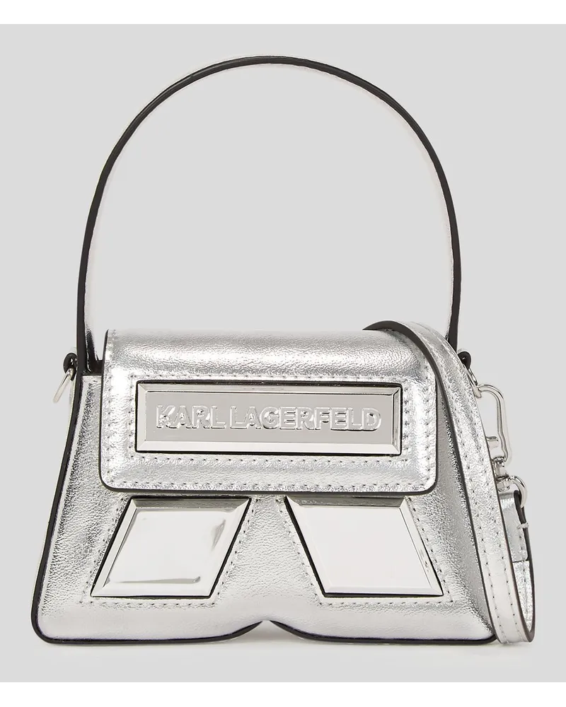 Karl Lagerfeld Ikon k Nano-tasche in Metallic-optik, Frau, Silver Silver