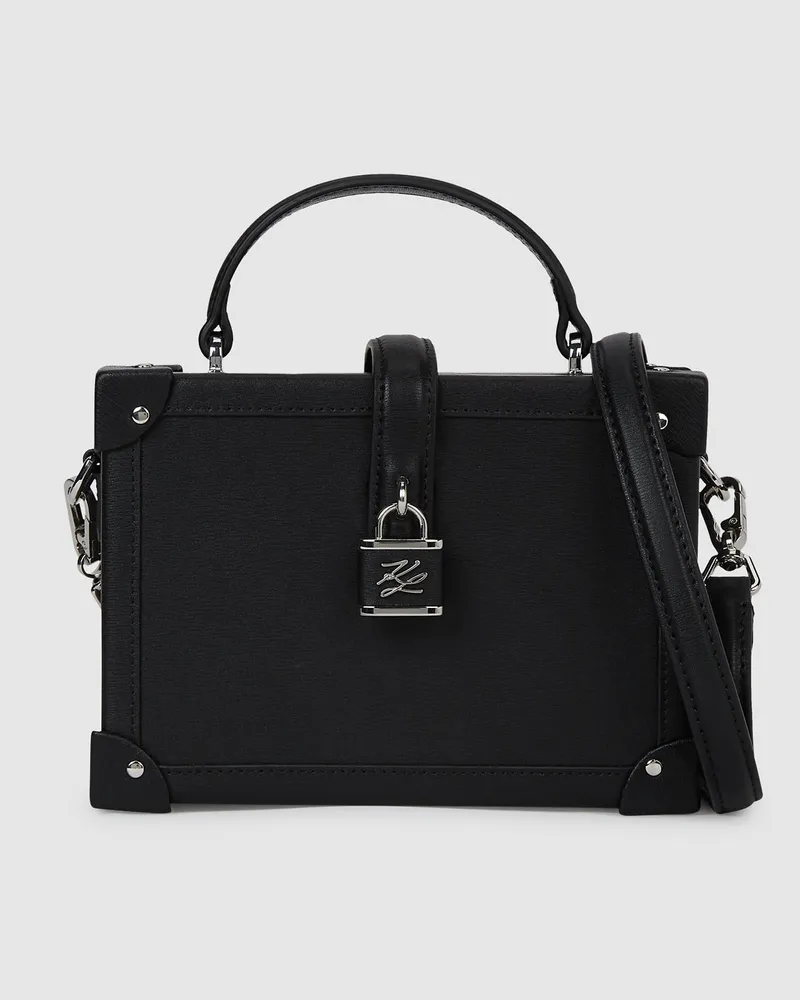 Karl Lagerfeld K/autograph Trunk Bag Mit Vorhängeschloss, Damen, Schwarz-nickel, Größe Schwarz-nickel