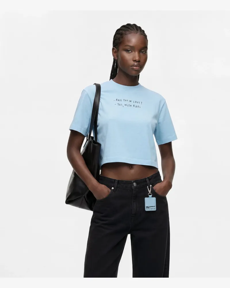 Karl Lagerfeld Klj X Pietro Terzini Kurzes T-shirt, Damen, Ocean Current, Größe Ocean