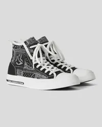 Karl Lagerfeld Klj vulc Hohe Turnschuhe mit Bandana-print, Frau, Schwarz/weiss Schwarz