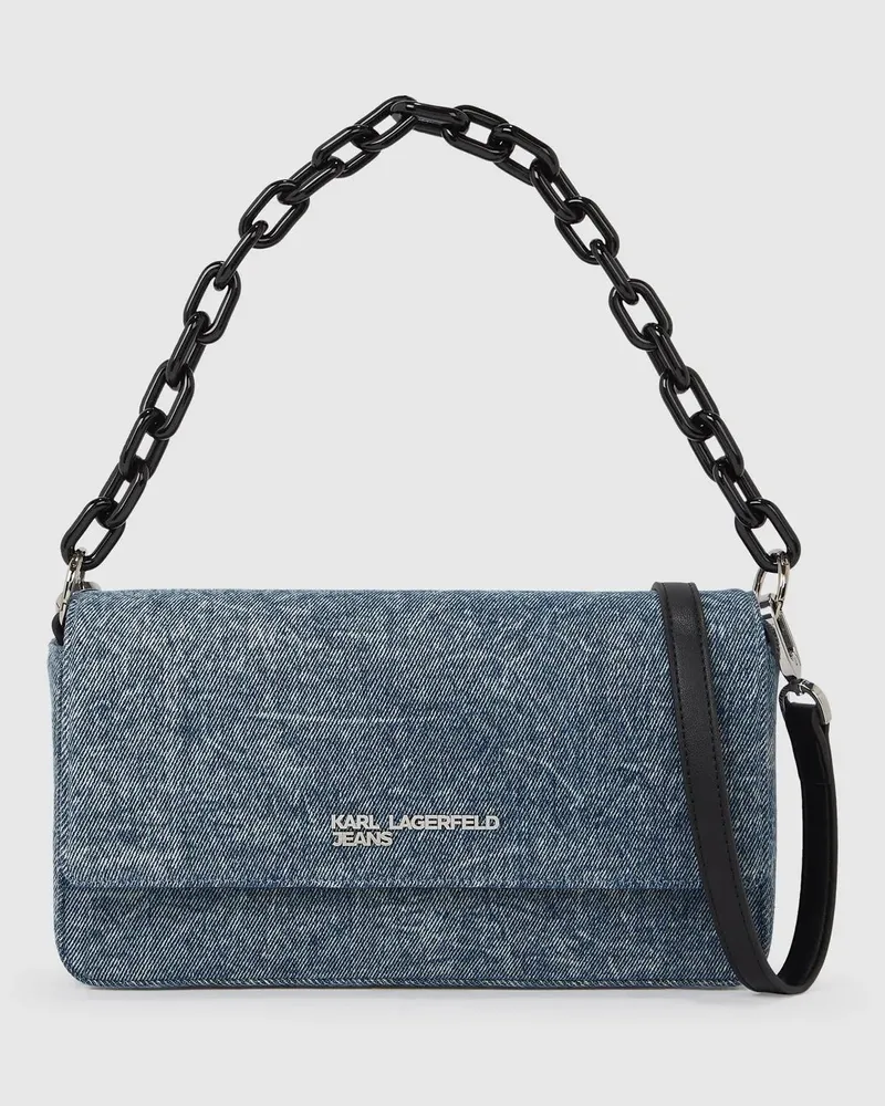 Karl Lagerfeld Denim-tasche Mit Kettentragegriff, Damen, Mittelblauer Ombré-effekt, Größe Mittelblauer