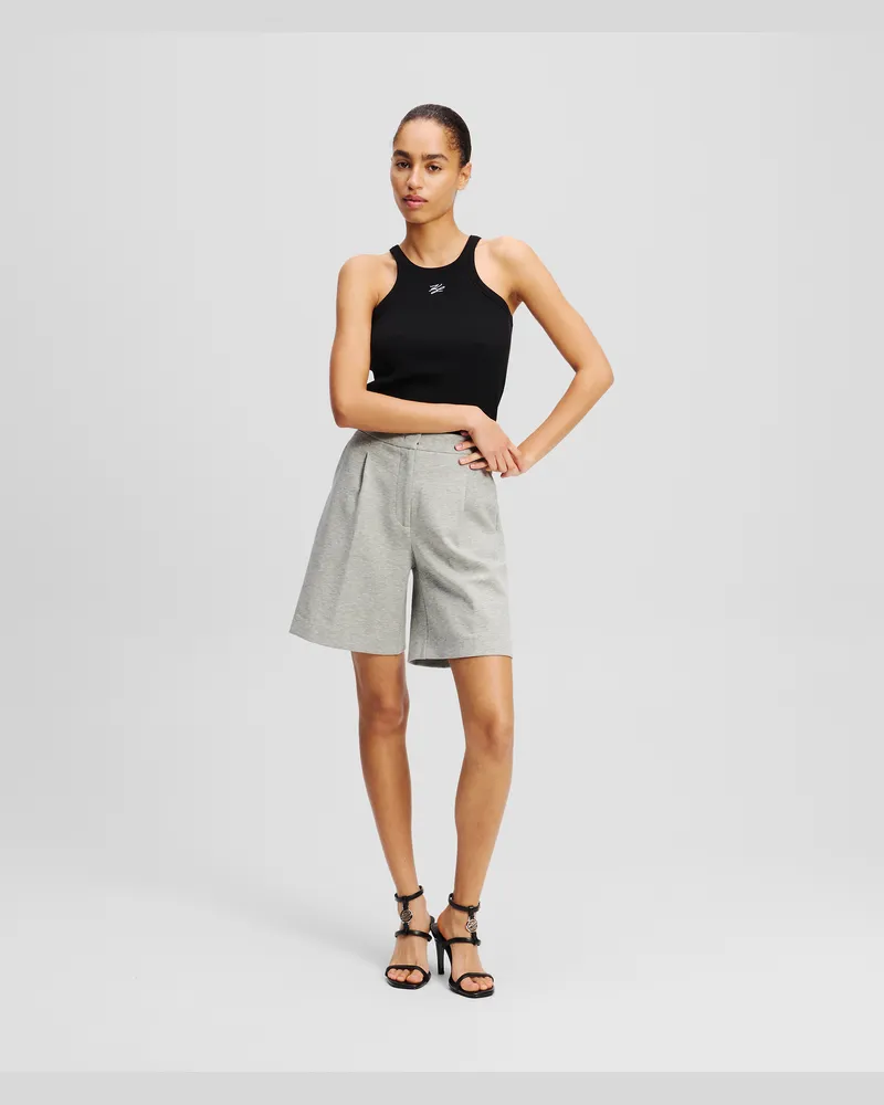 Karl Lagerfeld Schwere Jersey-shorts, Frau, Hellgrau Mel, Größe Hellgrau