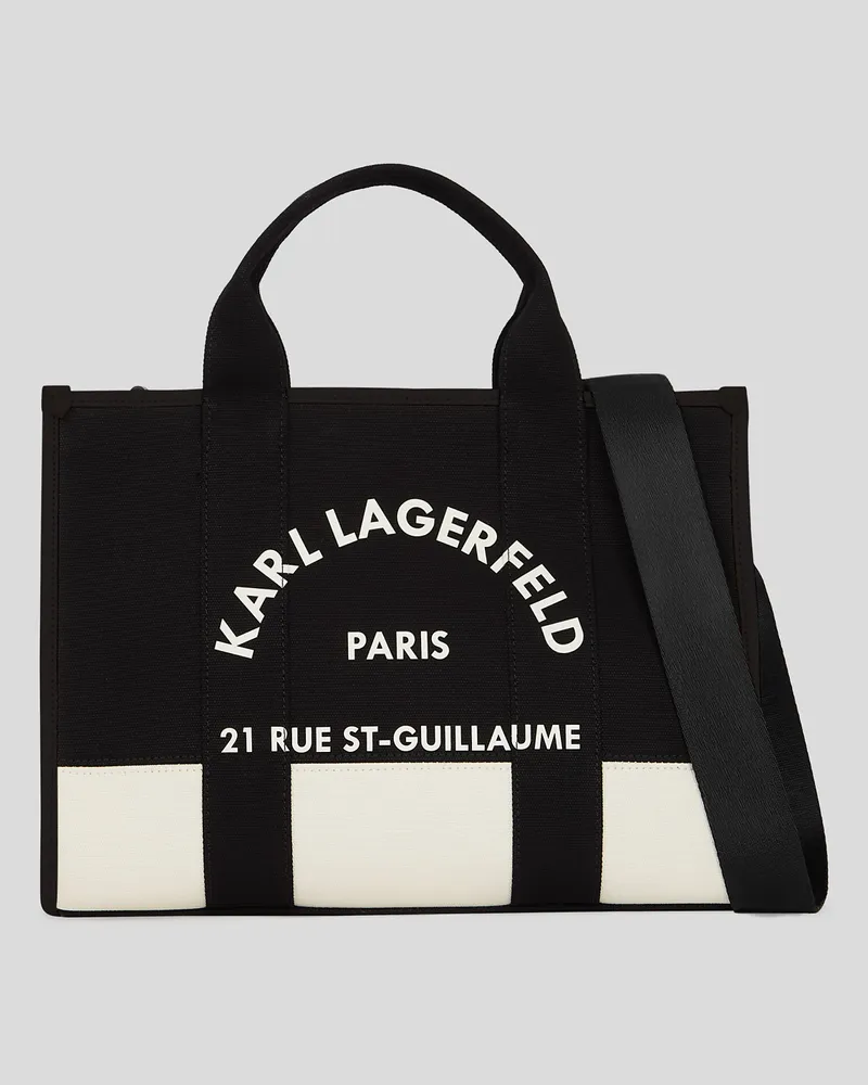 Karl Lagerfeld Rue St-guillaume Mittelgrosse Tote-bag, Frau, Cannoli Creme-Schwarz, Größe Cannoli