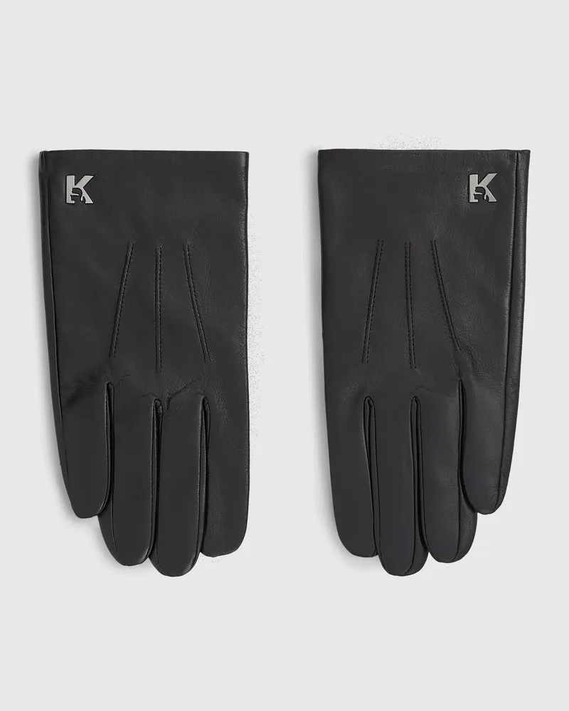 Karl Lagerfeld Lederhandschuhe Mit K-logo, Damen, Schwarz, Größe Schwarz