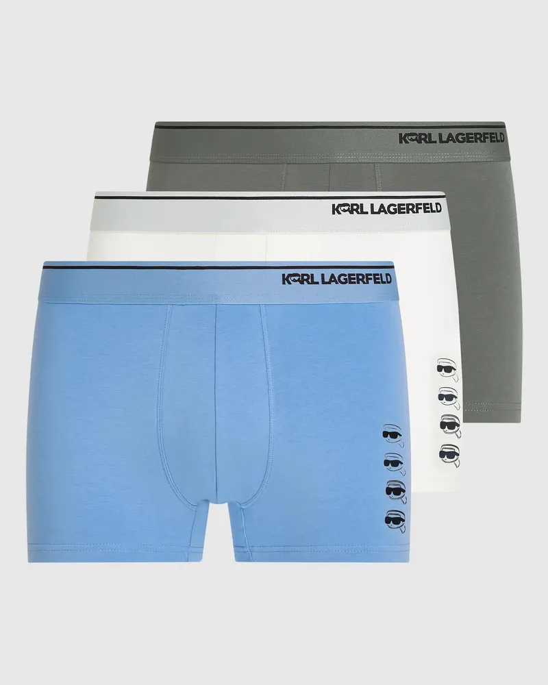 Karl Lagerfeld Ikon Boxershorts – 3er-set, Herren, Getöntes, Verwaschenes Blau, Used-look, Größe Getöntes