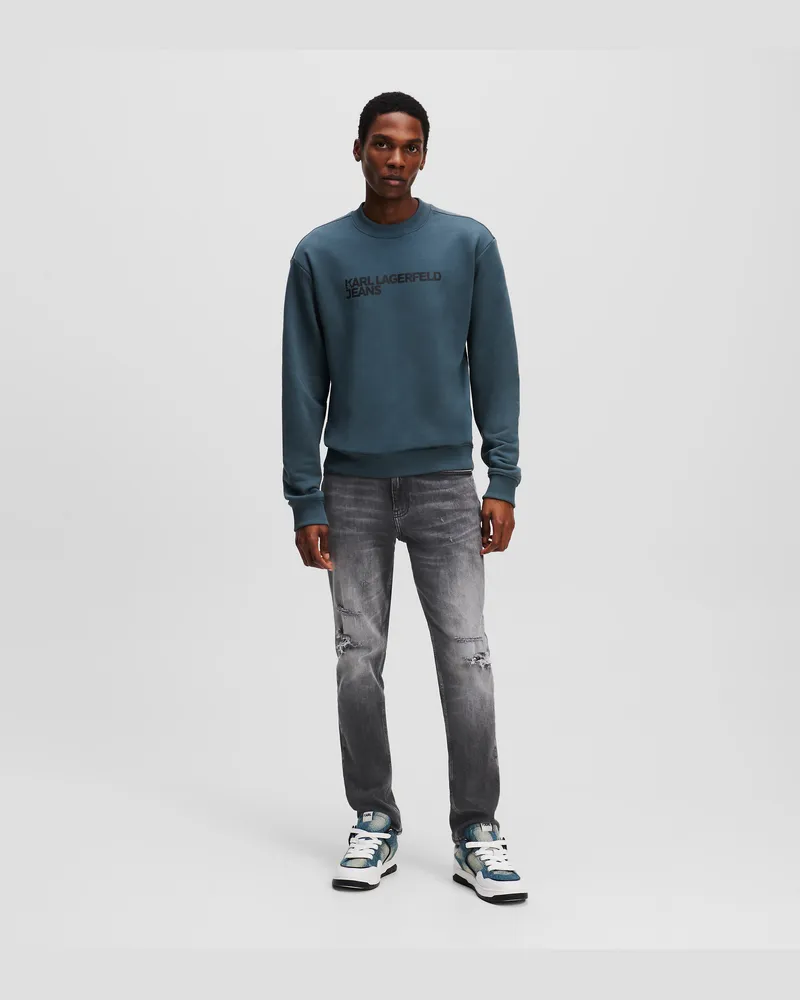 Karl Lagerfeld Slim-fit-jeans In Distressed-optik, Mann, Washed Dark, Größe Washed