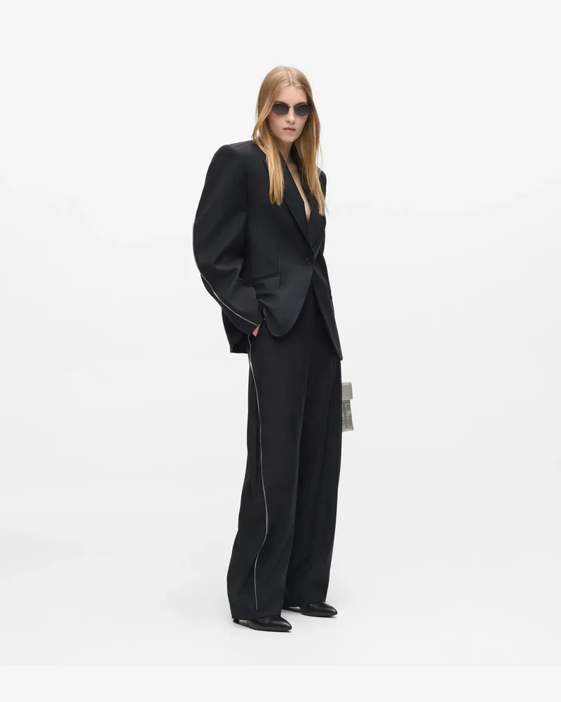 Karl Lagerfeld Barrel-leg-hose Mit Reißverschluss, Damen, Schwarz, Größe Schwarz