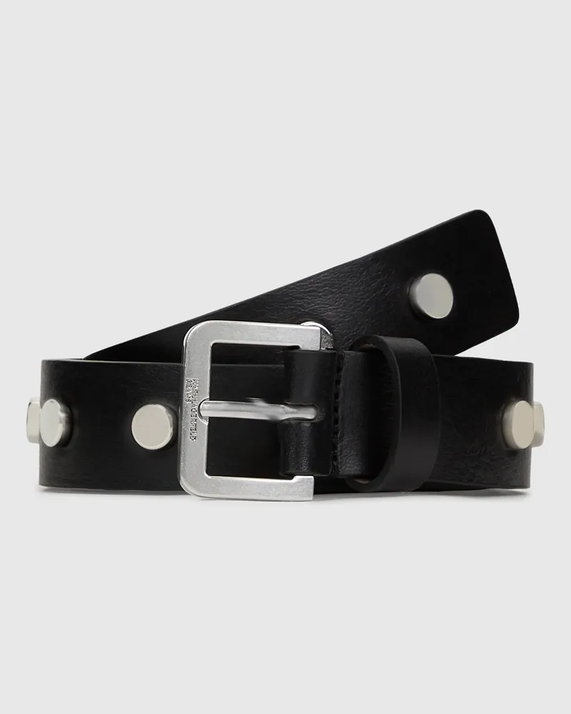 Karl Lagerfeld Ledergürtel Mit Nieten, Female, Schwarz, Size Black