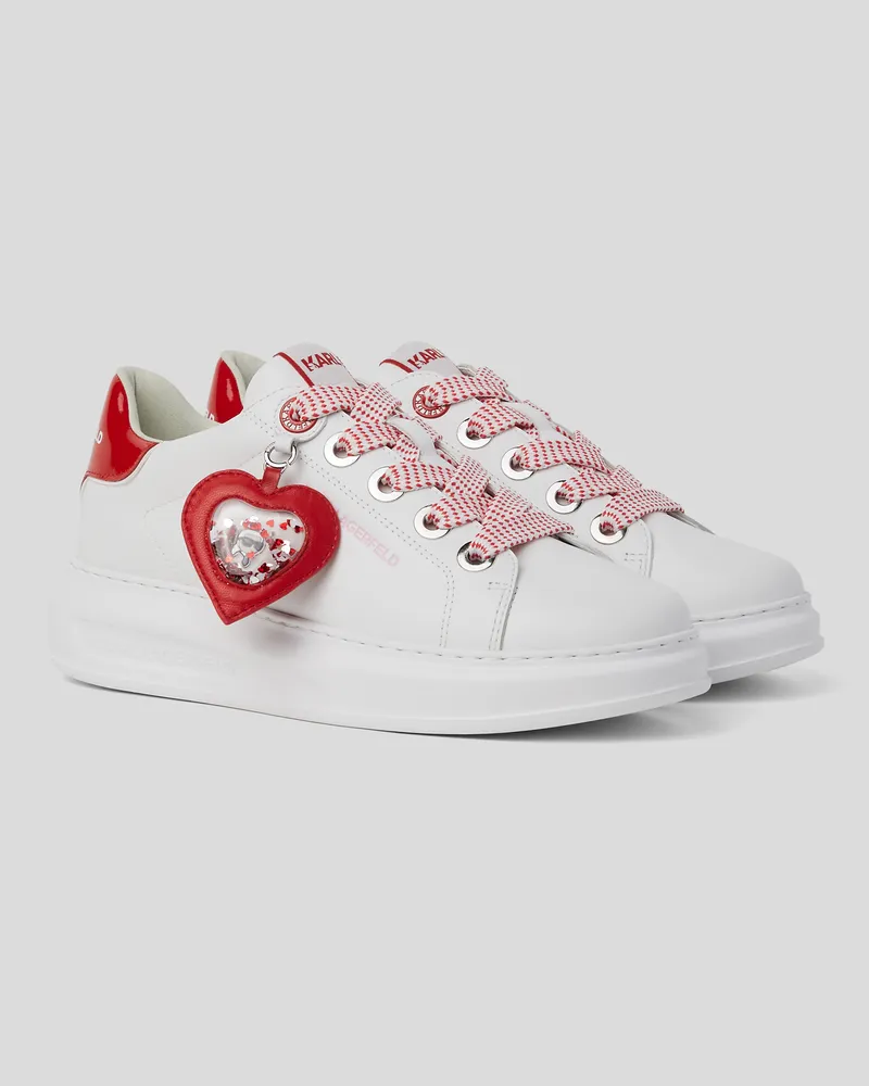 Karl Lagerfeld Kapri Sneakers Mit Valentinstagsanhänger, Frau, Rot/Weiss, Größe Rot