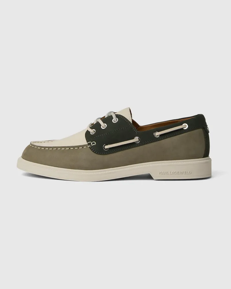 Karl Lagerfeld Kori Dreifarbige Segelschuhe, Herren, Khaki, Größe Khaki