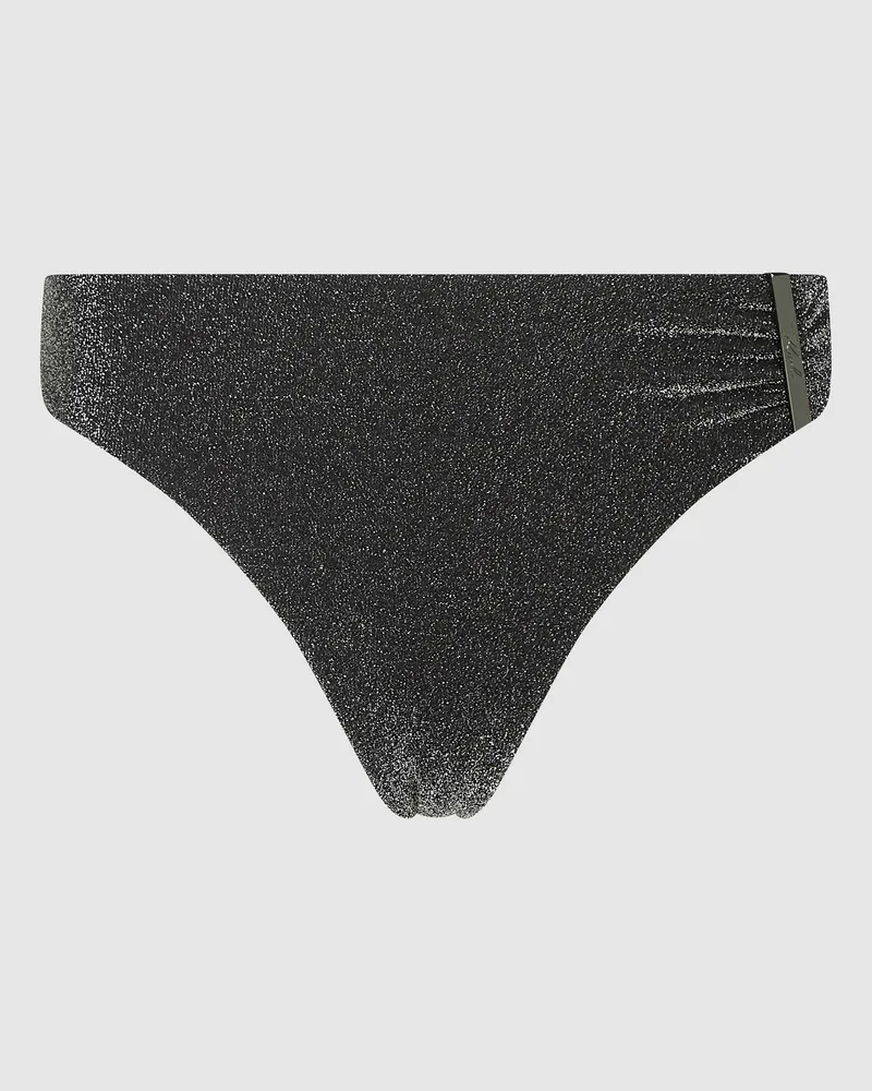 Karl Lagerfeld Metallic-bikinihöschen, Damen, Black, Größe Black