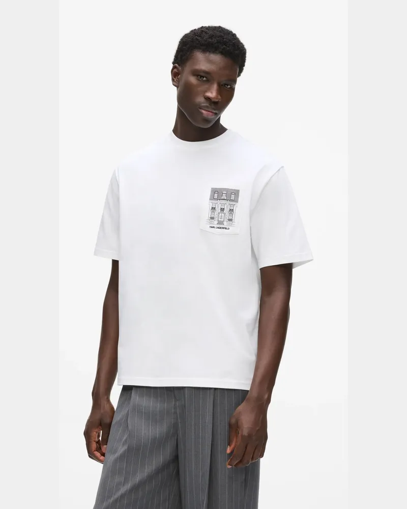 Karl Lagerfeld Maison De Karl T-shirt Mit Tasche, Herren, Weiss, Größe Weiss