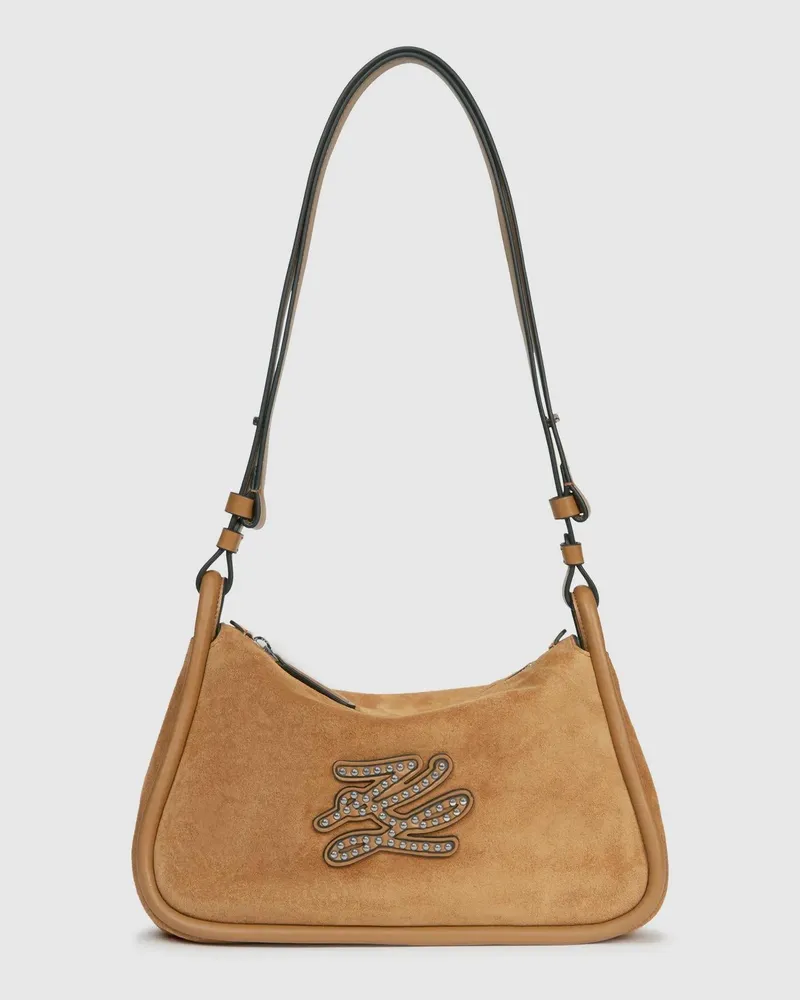 Karl Lagerfeld K/autograph Patch Umhängetasche, Damen, Karamell, Größe Karamell