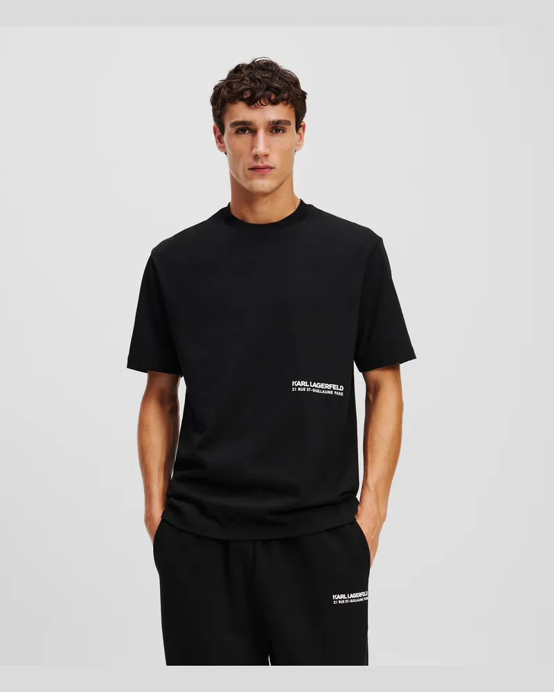 Karl Lagerfeld Rue St-guillaume T-shirt, Mann, Schwarz, Größe Schwarz