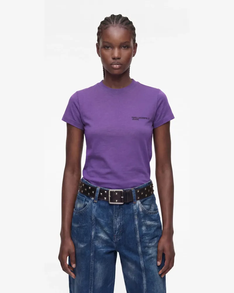 Karl Lagerfeld Schmal Geschnittenes T-shirt, Damen, Prism Violet, Größe Prism