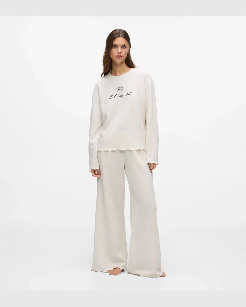 Karl Lagerfeld Langärmliges Pyjama-set Mit Waffelmuster, Female, Beige, Size Beige