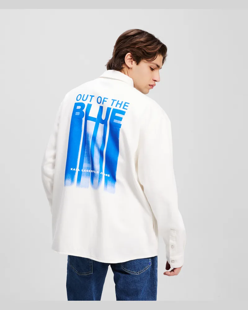 Karl Lagerfeld Overshirt Mit „out Of The Blue“-grafik, Mann, Weiss, Größe Weiss