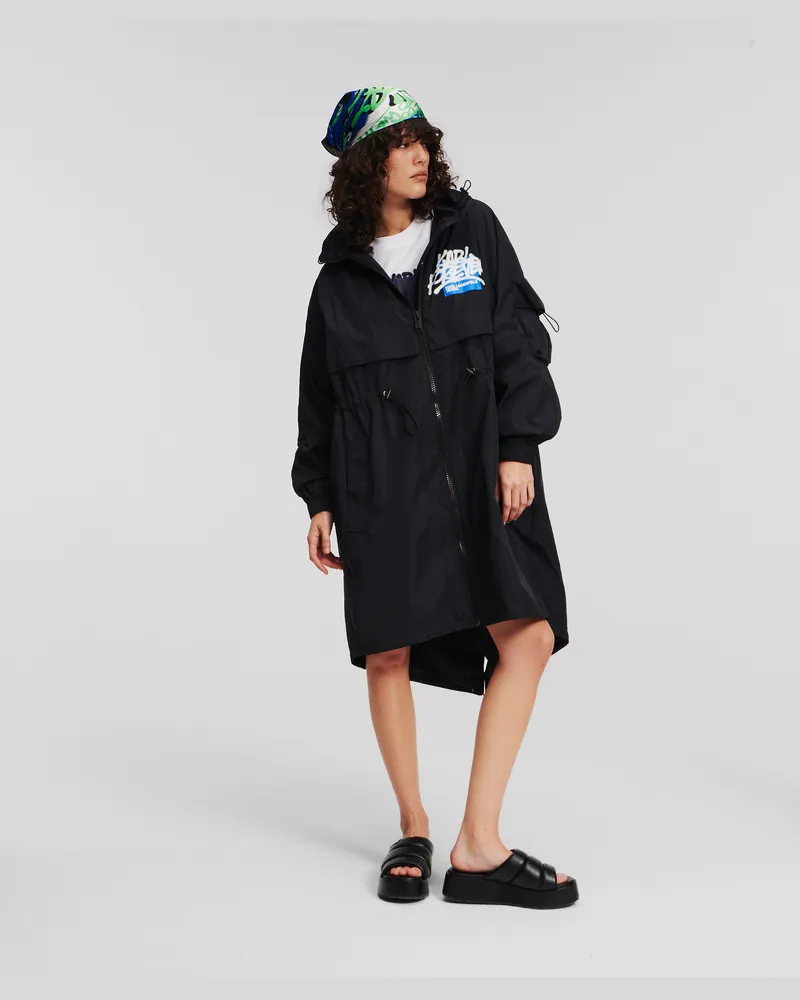 Karl Lagerfeld Klj x crapule2000 Parka, Frau, Schwarz Schwarz