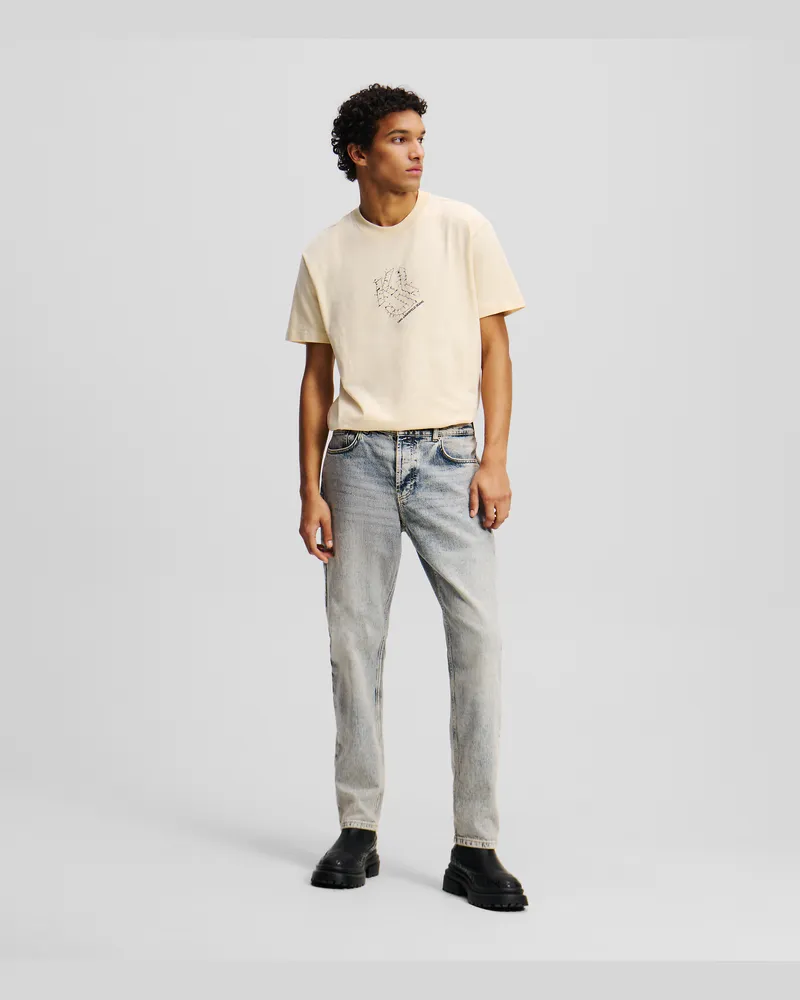 Karl Lagerfeld Acid Wash-jeans Mit Nach Unten Eng Zulaufendem Bein, Mann, Acid Hellblau, Größe Acid