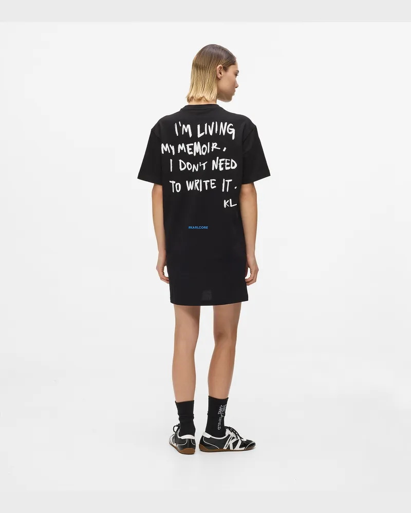 Karl Lagerfeld T-shirtkleid Mit Karl-zitat, Damen, Schwarz, Größe Schwarz