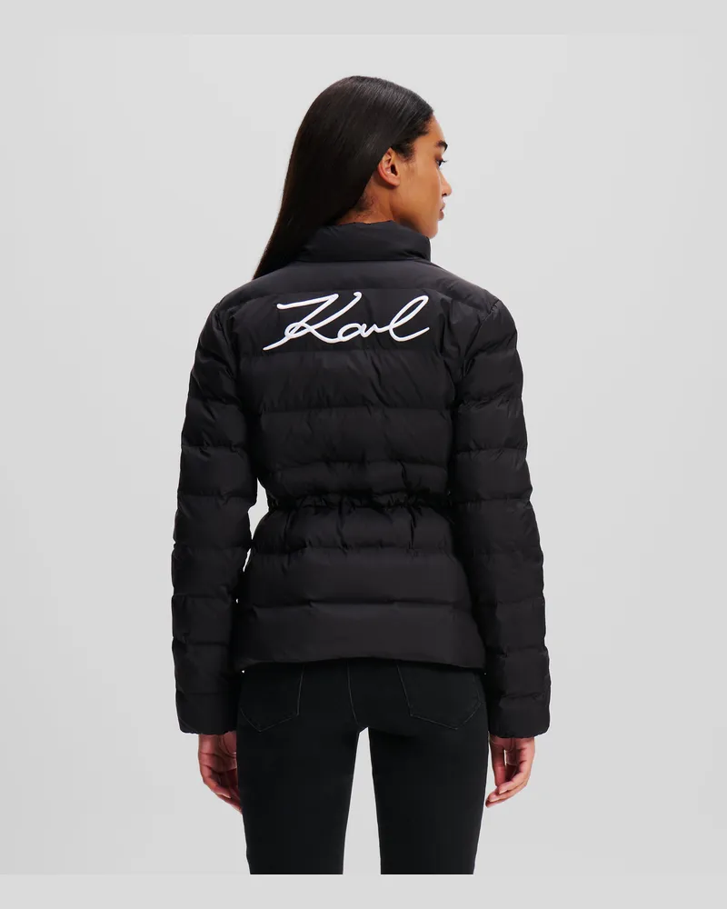 Karl Lagerfeld Signature Ultraleichte Steppjacke, Damen, Schwarz, Größe Schwarz