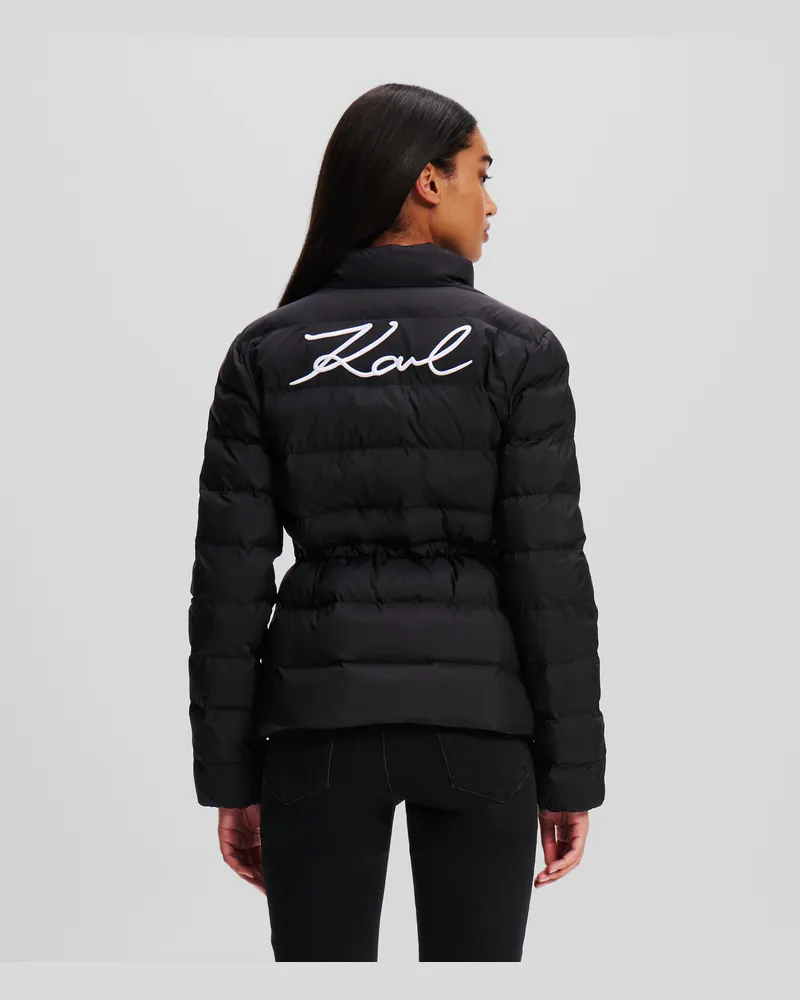 Karl Lagerfeld Signature Ultraleichte Steppjacke, Frau, Schwarz, Größe Schwarz